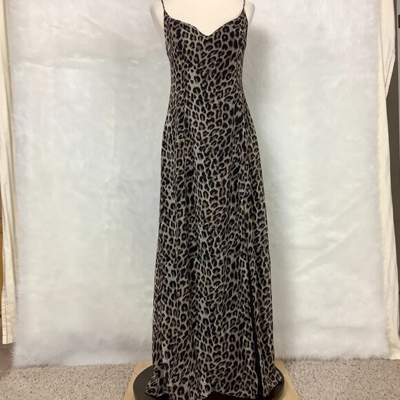 LPA Violetta Leopard Sleeveless Thigh Slit Maxi Dress S - Picture 1 of 7